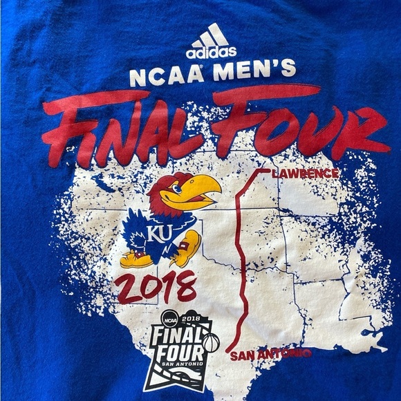 adidas Other - Adidas collegiate NCAA men’s final four 2018 KU Jayhawks T-shirt XL blue